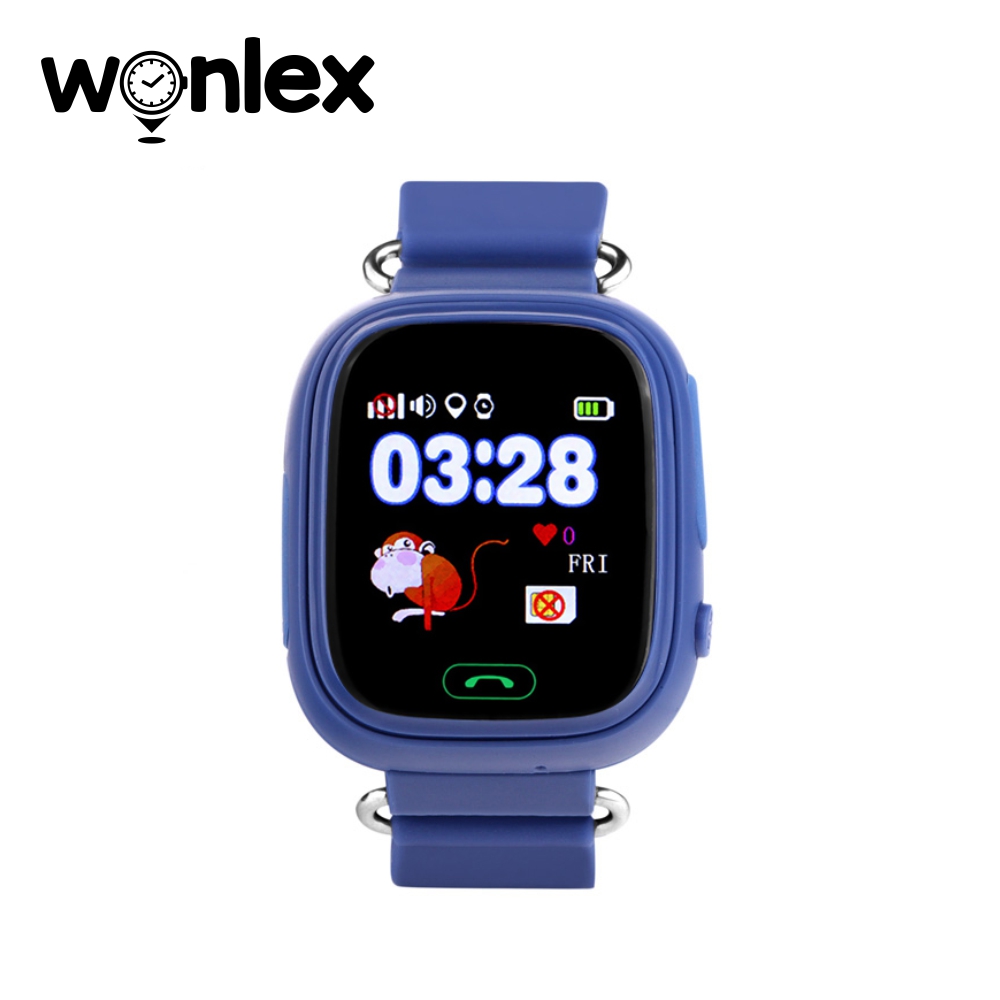 Ceas Smartwatch Pentru Copii Wonlex GW100 cu Functie Telefon, Localizare GPS, Pedometru, SOS – Albastru, Cartela SIM Cadou