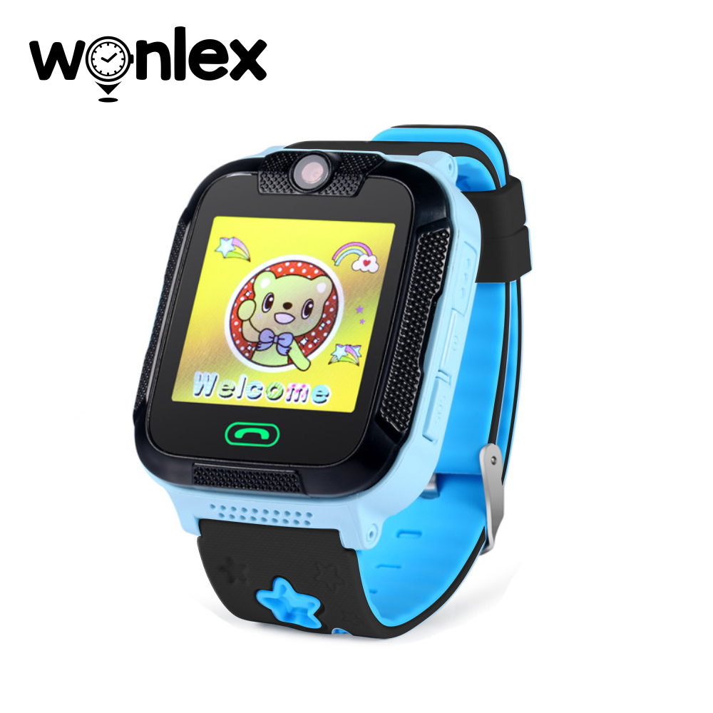 Ceas Smartwatch Pentru Copii Wonlex GW2000 cu Functie Telefon, Localizare GPS, Camera, 3G, Pedometru, SOS, Android &#8211; Albastru, Cartela SIM Cadou