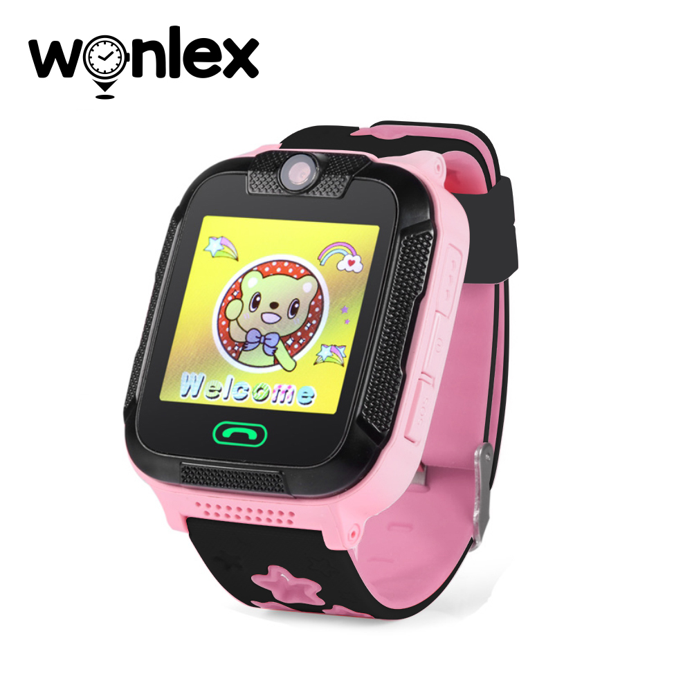 Ceas Smartwatch Pentru Copii Wonlex GW2000 cu Functie Telefon, Localizare GPS, Camera, 3G, Pedometru, SOS, Android &#8211; Roz, Cartela SIM Cadou