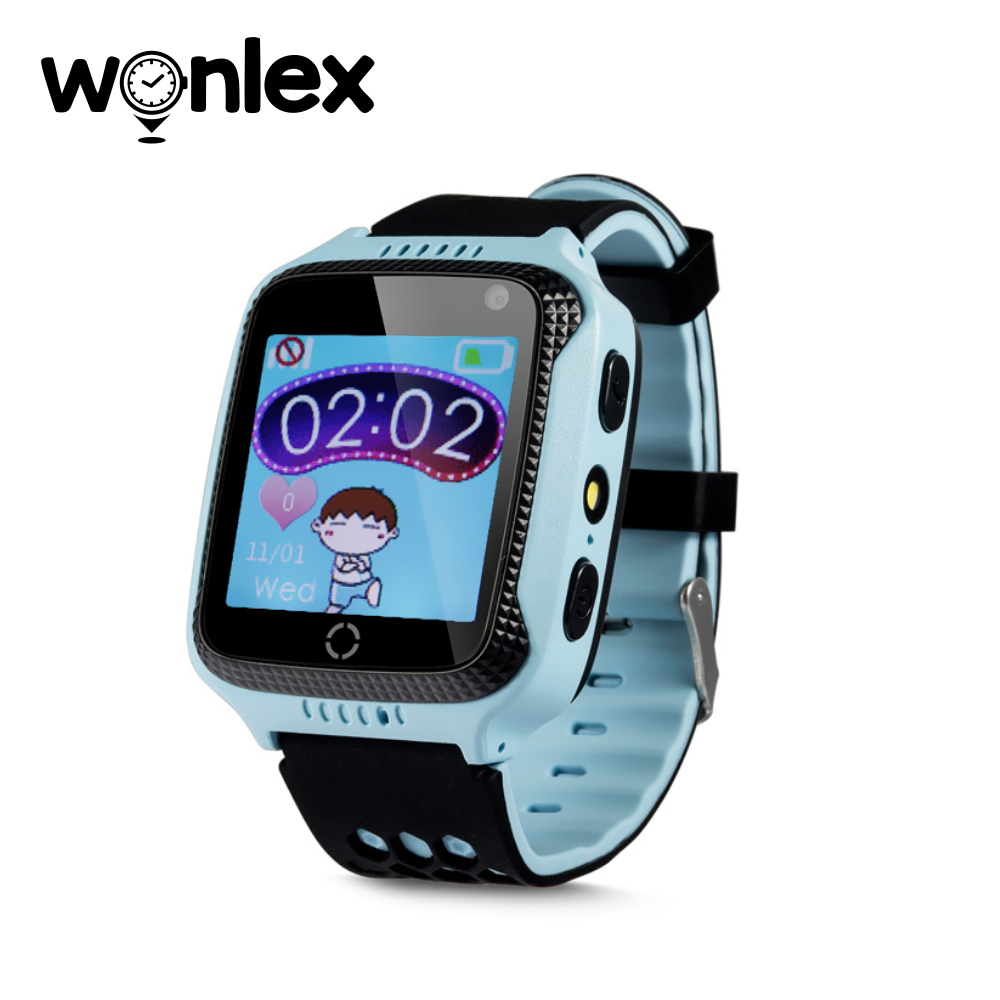 Ceas Smartwatch Pentru Copii Wonlex GW500s cu Functie Telefon, Localizare GPS, Camera, Lanterna, Pedometru, SOS – Albastru, Cartela SIM Cadou