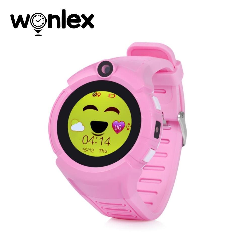 Ceas Smartwatch Pentru Copii Wonlex GW600-Q360 cu Functie Telefon, Localizare GPS, Camera, Lanterna, Pedometru, SOS &#8211; Roz