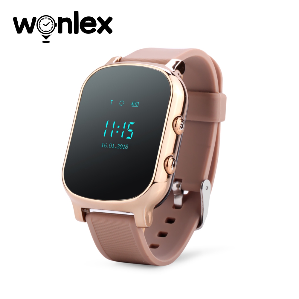 Ceas Smartwatch Pentru Copii Wonlex GW700-T58 cu Functie Telefon, Localizare GPS &#8211; Auriu, Cartela SIM Cadou