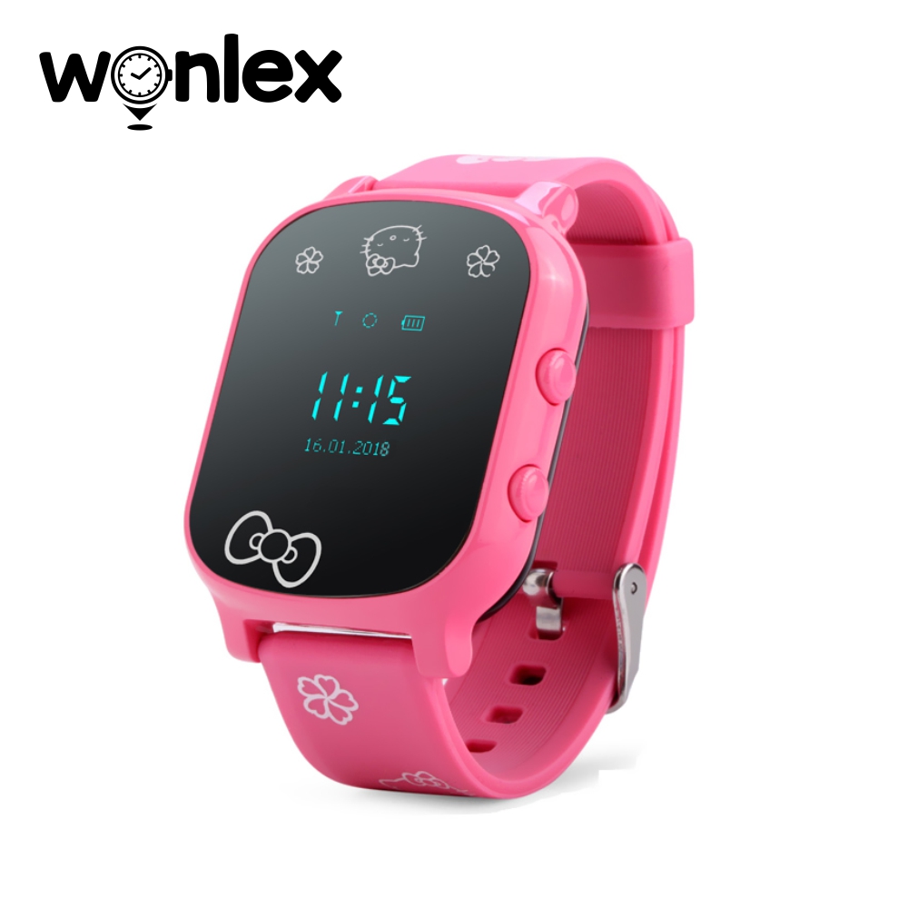 Ceas Smartwatch Pentru Copii Wonlex GW700-T58 cu Functie Telefon, Localizare GPS &#8211; Roz, Cartela SIM Cadou