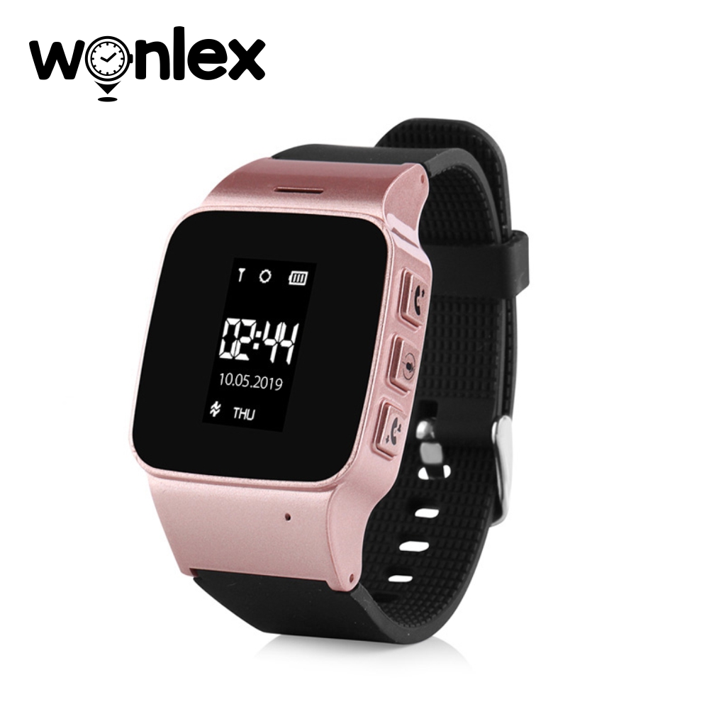 Ceas Smartwatch Pentru Adulti / Varstnici Wonlex EW100 cu Functie Telefon, Localizare GPS, SOS &#8211; Roz sidefat, Cartela SIM Cadou