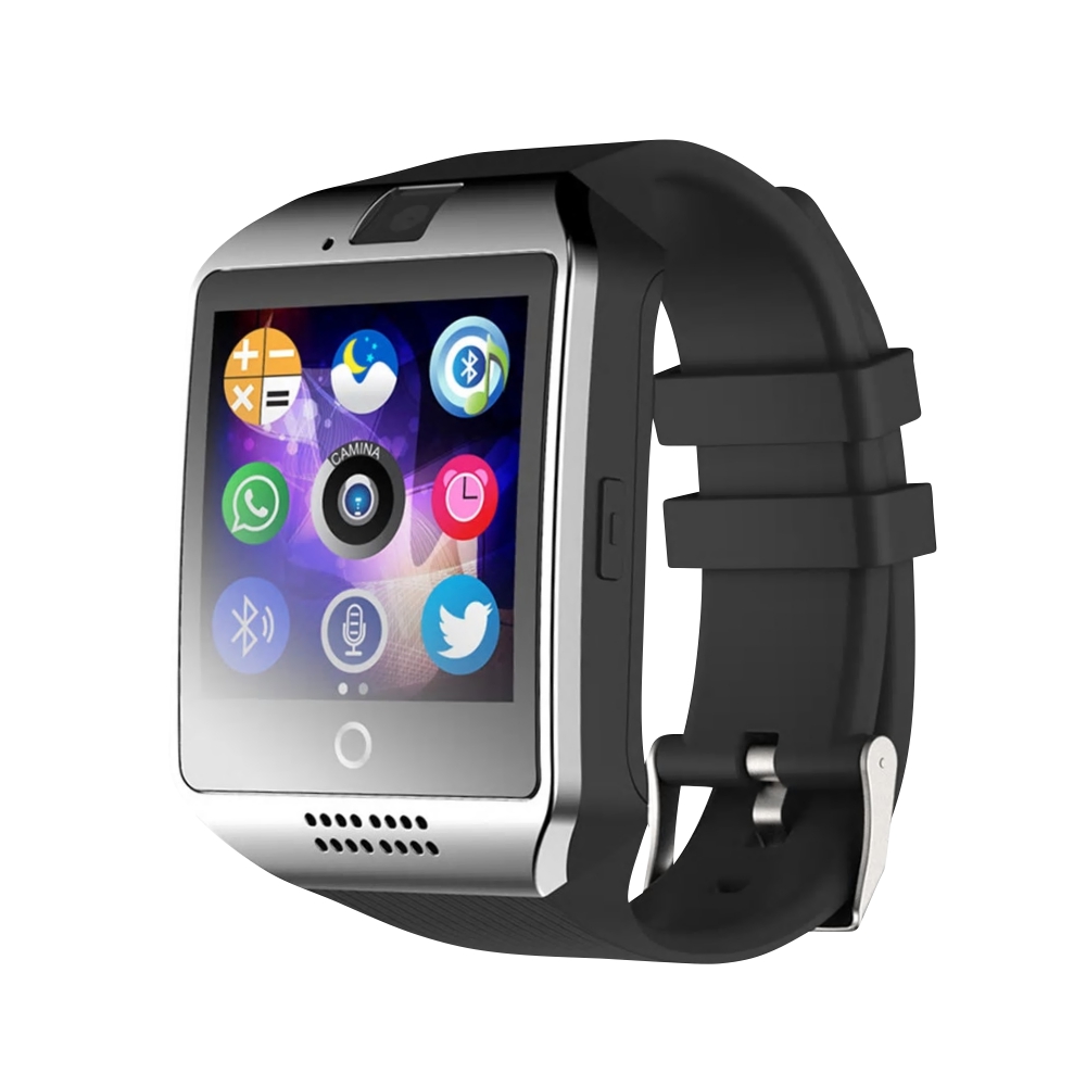 Ceas Smartwatch Q18 cu Functie Apelare, SMS, Camera, Bluetooth, Pedometru, Monitorizare somn, Argintiu