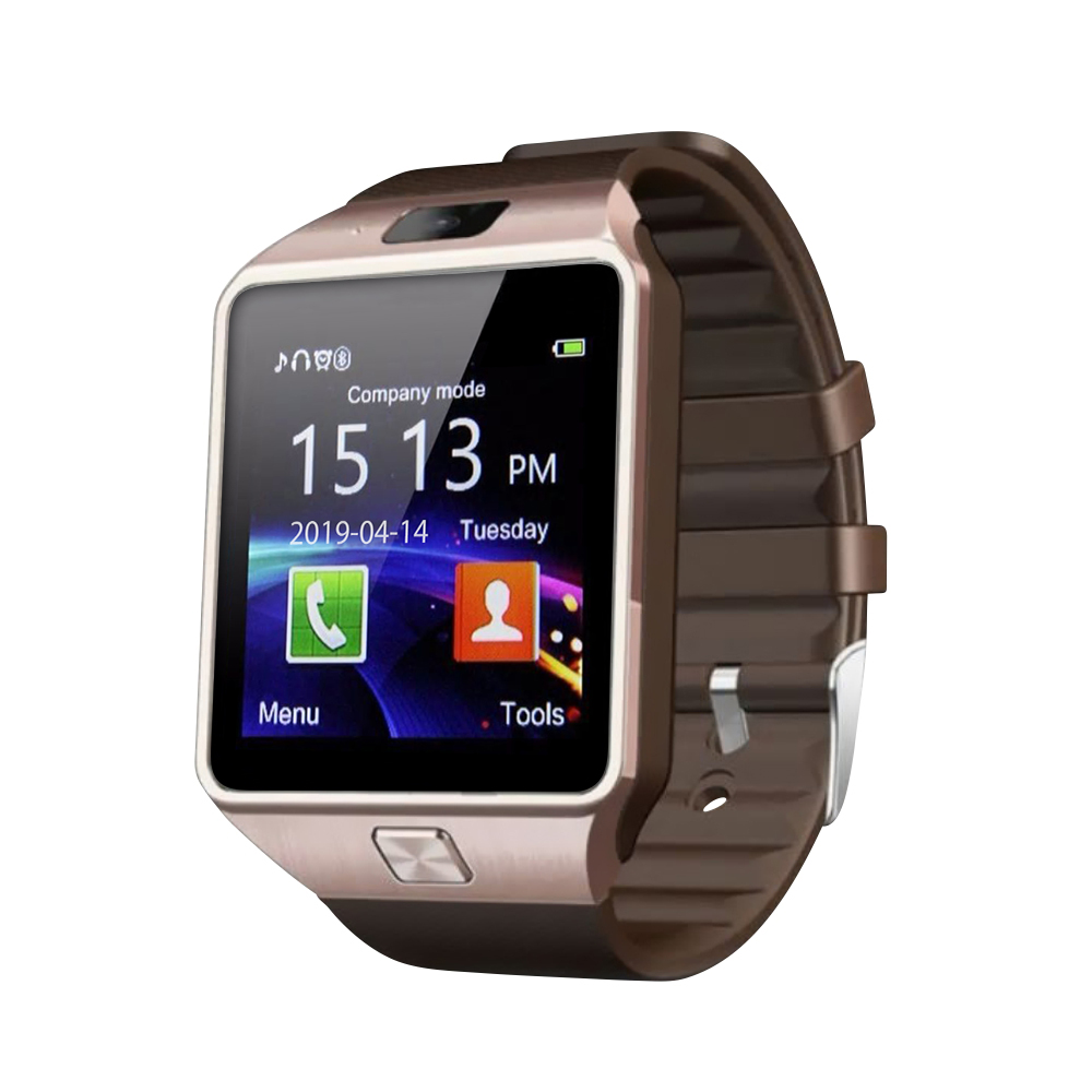 Ceas Smartwatch DZ09 cu Functie Apelare, SMS, Camera, Bluetooth, Pedometru, Android – Auriu