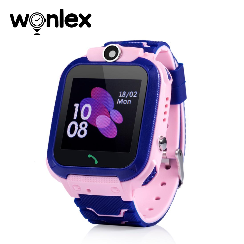 Ceas Smartwatch Pentru Copii Wonlex GW600S cu Functie Telefon, Localizare GPS, Monitorizare somn, Camera, Pedometru, SOS, IP54 &#8211; Roz, Cartela SIM Cadou