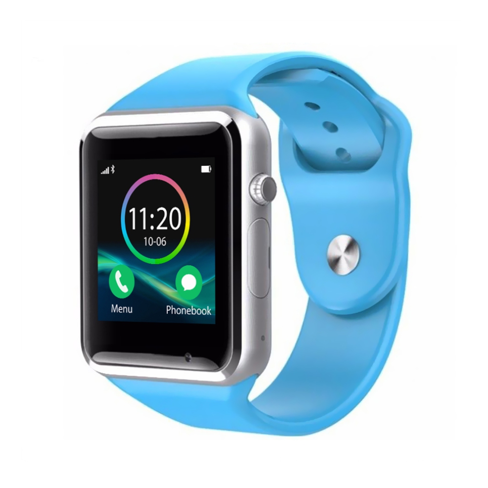 Ceas Smartwatch A1 cu Functie Apelare, SMS, Monitorizare somn, Camera, Pedometru, Bluetooth, Bleu