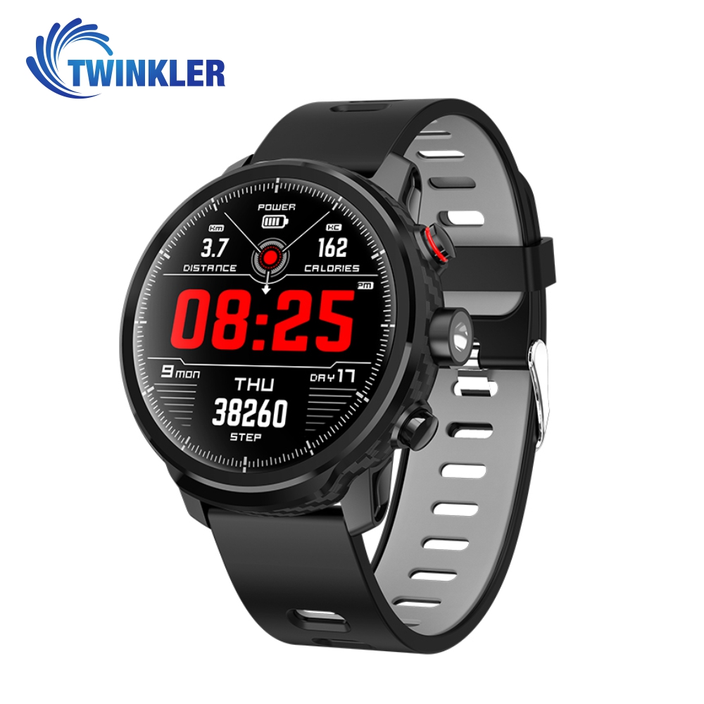 Ceas Smartwatch TKY-L5 cu functie de monitorizare ritm cardiac, Monitorizare somn, Pedometru, Notificari, Lanterna, Negru &#8211; Gri