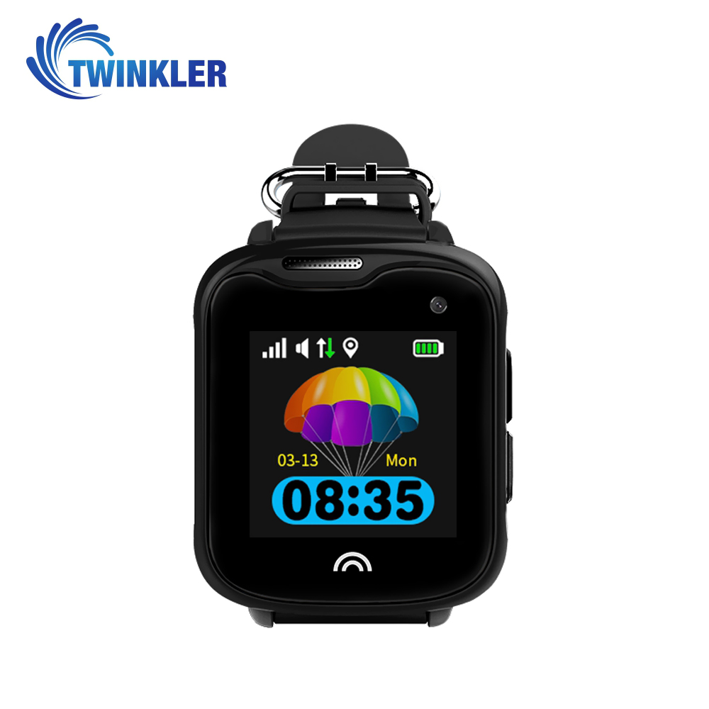 Ceas Smartwatch Pentru Copii Twinkler TKY-D7 cu Functie Telefon, Localizare GPS, Camera, Pedometru, IP54 &#8211; Negru, Cartela SIM Cadou