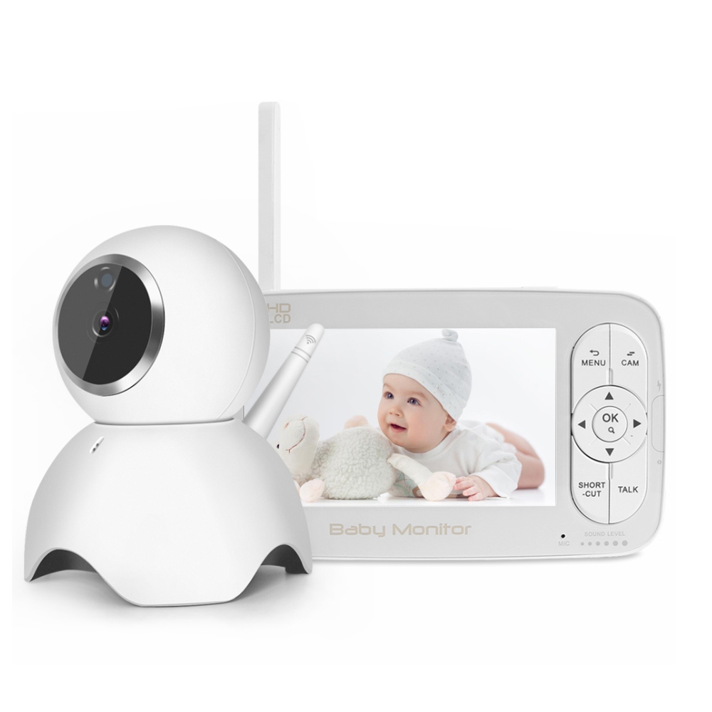 Baby Monitor Wireless BS-W50P, Ecran 5.0&#8243;, Monitorizare Audio &#8211; Video, Monitorizare temperatura, Comunicare bidirectionala, Cantece, Night Vision, Baterie incorporata
