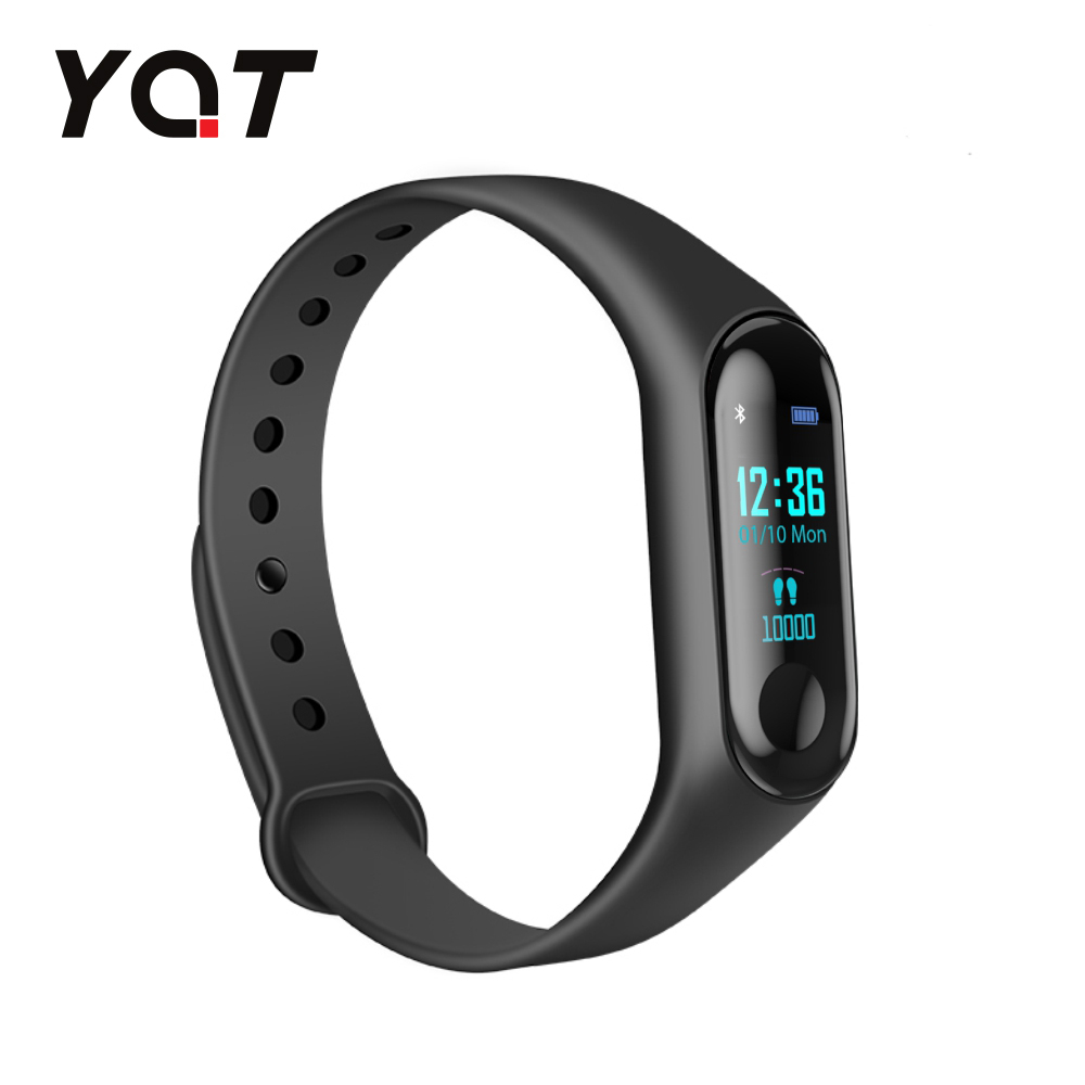 Bratara fitness inteligenta YQT B6 cu functie de monitorizare ritm cardiac, Notificari, Pedometru, Bluetooth – Neagra
