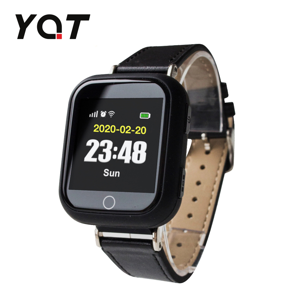 Ceas Smartwatch Pentru Adulti / Varstnici YQT Q60 cu Functie Telefon, Localizare GPS, Monitorizare ritm cardiac, Monitorizare tensiune arteriala, Pedometru, SOS, Negru