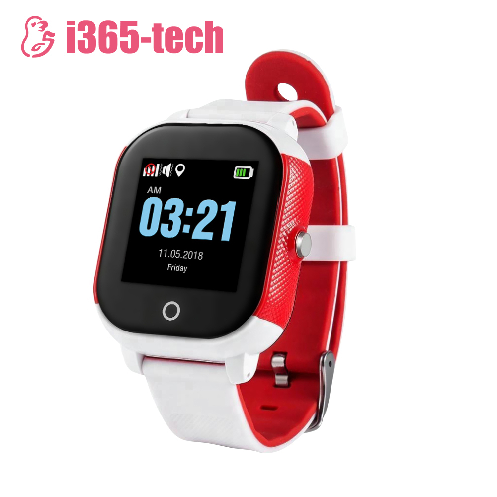 Ceas Smartwatch Pentru Copii i365-Tech FA23 cu Functie Telefon, Localizare GPS, SOS, Istoric traseu, Pedometru, Alb – Rosu