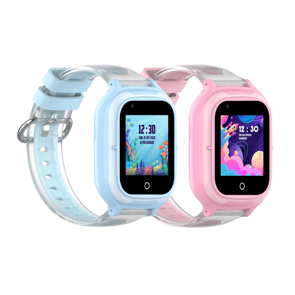 Pachet Promotional 2 Smartwatch-uri Pentru Copii, Wonlex KT23, Albastru si Roz, Nano SIM, 4G, Pedometru, Localizare GPS, Microfon, Monitorizare & SOS