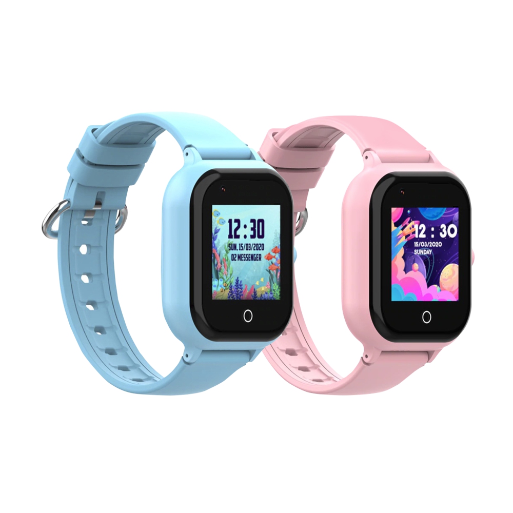 Pachet Promotional 2 Smartwatch-uri Pentru Copii, Wonlex KT24, Albastru si Roz, Nano SIM, 4G, Pedometru, Monitorizare, Camera, Contacte, Apel SOS
