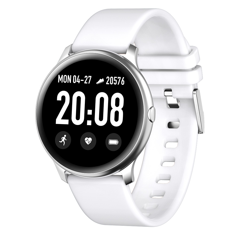 Ceas Smartwatch Dama XK Fitness KW19 cu Functii sanatate, Moduri sportive, Calitate somn, Alb