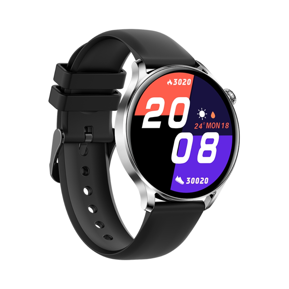 Ceas Smartwatch XK Fitness AK37 cu Functii monitorizare sanatate, Notificari, Bluetooth, Cronometru, Bratara silicon, Gri - 1 | YEO