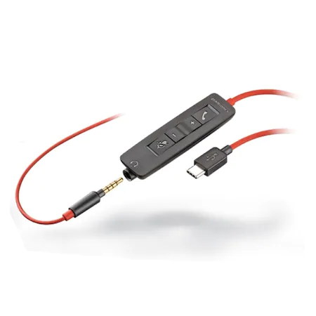 Casca Call Center Plantronics Blackwire C3225, USB-C, 3.5mm, Binaural, Negru