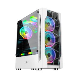 Carcasa 1stPLAYER Gaming DK-D4, RGB, Mid-Tower, fara sursa, culoare alba