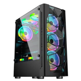 Carcasa 1stPLAYER Gaming DK-D4, RGB, Mid-Tower, fara sursa, culoare neagra