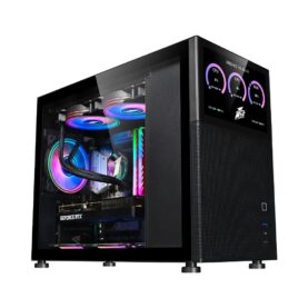 Carcasa 1stPLAYER Gaming MI6-EV Emotion View, ARGB, Mid-Tower, fara sursa, culoare neagra