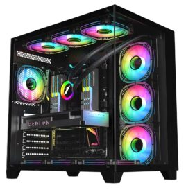 Carcasa 1stPLAYER® Gaming MV8-TP, ARGB, Cube-Tower, fara sursa, culoare neagra