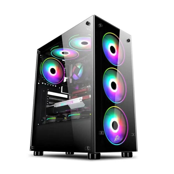 Carcasa 1stPLAYER Gaming V3-A, RGB, Mid-Tower, fara sursa, culoare neagra