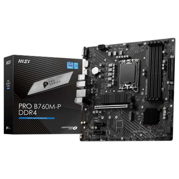 Placa de baza MSI PRO B760M-P DDR4, Intel B760, Socket 1700, mATX