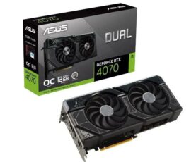 Placa video ASUS RTX™ 4070 DUAL OC, 12GB GDDR6X, 192-bit