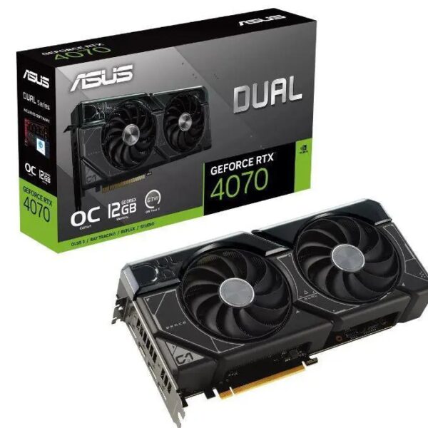 Placa video ASUS RTX™ 4070 DUAL OC, 12GB GDDR6X, 192-bit