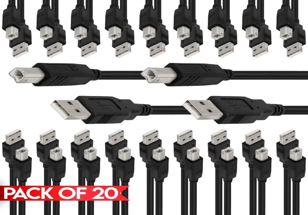 Set 20 bucati cabluri Imprimanta USB 2.0 A-B, 1.5m, ecranat, bobina antiparaziti