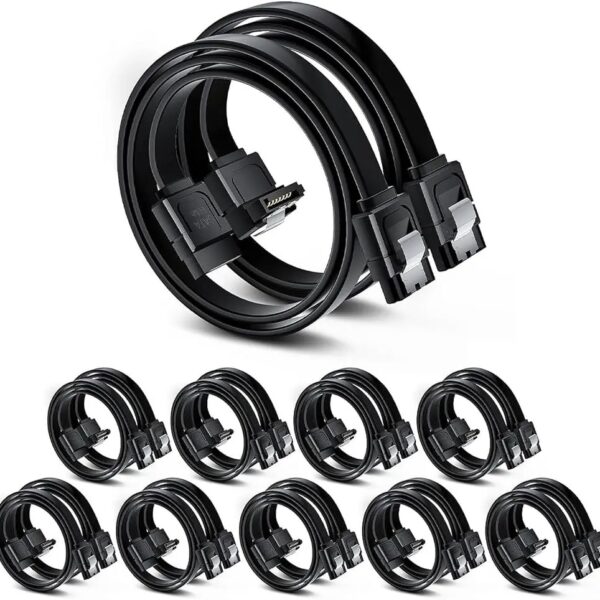 Set 20 cabluri AWM, SATA III, 6.0 Gbps, 40 cm, Negru