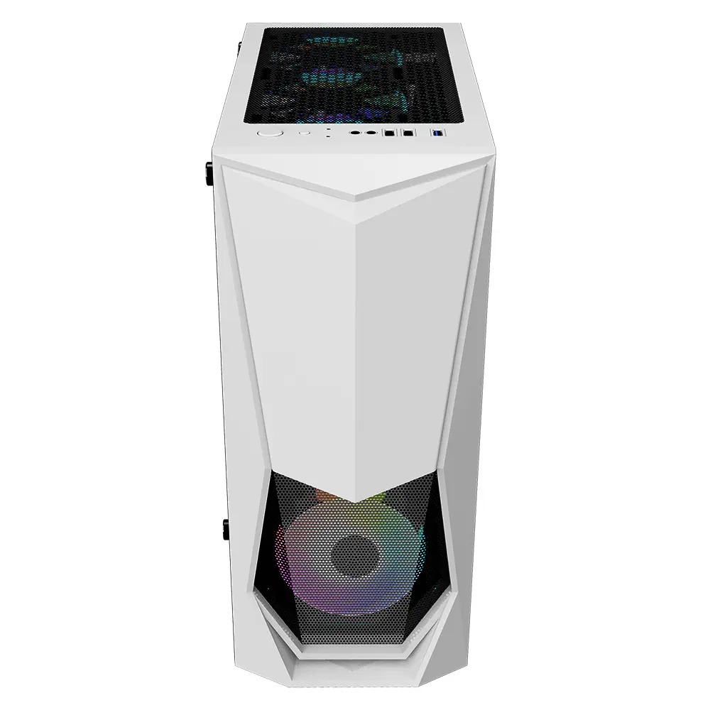 Carcasa 1stPLAYER Gaming DK-3, RGB, Mid-Tower, fara sursa, culoare alba