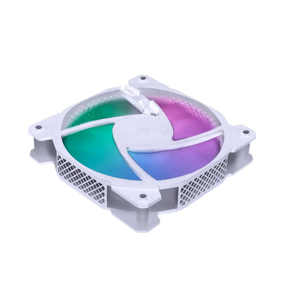 Ventilator carcasa 1stPlayer RGB F1,120x120x25 mm silent, Rulment Hidraulic, 5 culori, 4 Pin molex, Alb