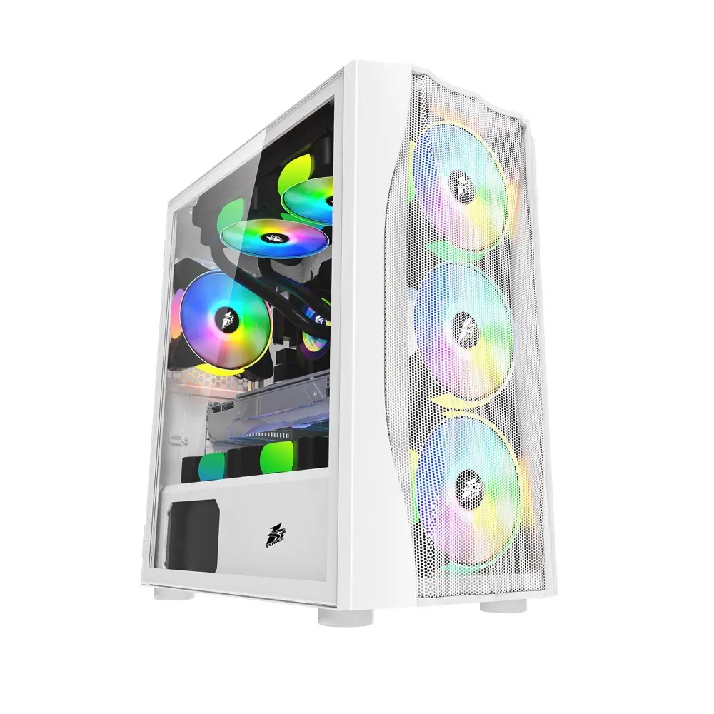 Carcasa 1stPLAYER Gaming X3-M, RGB, Mid-Tower, fara sursa, culoare alba