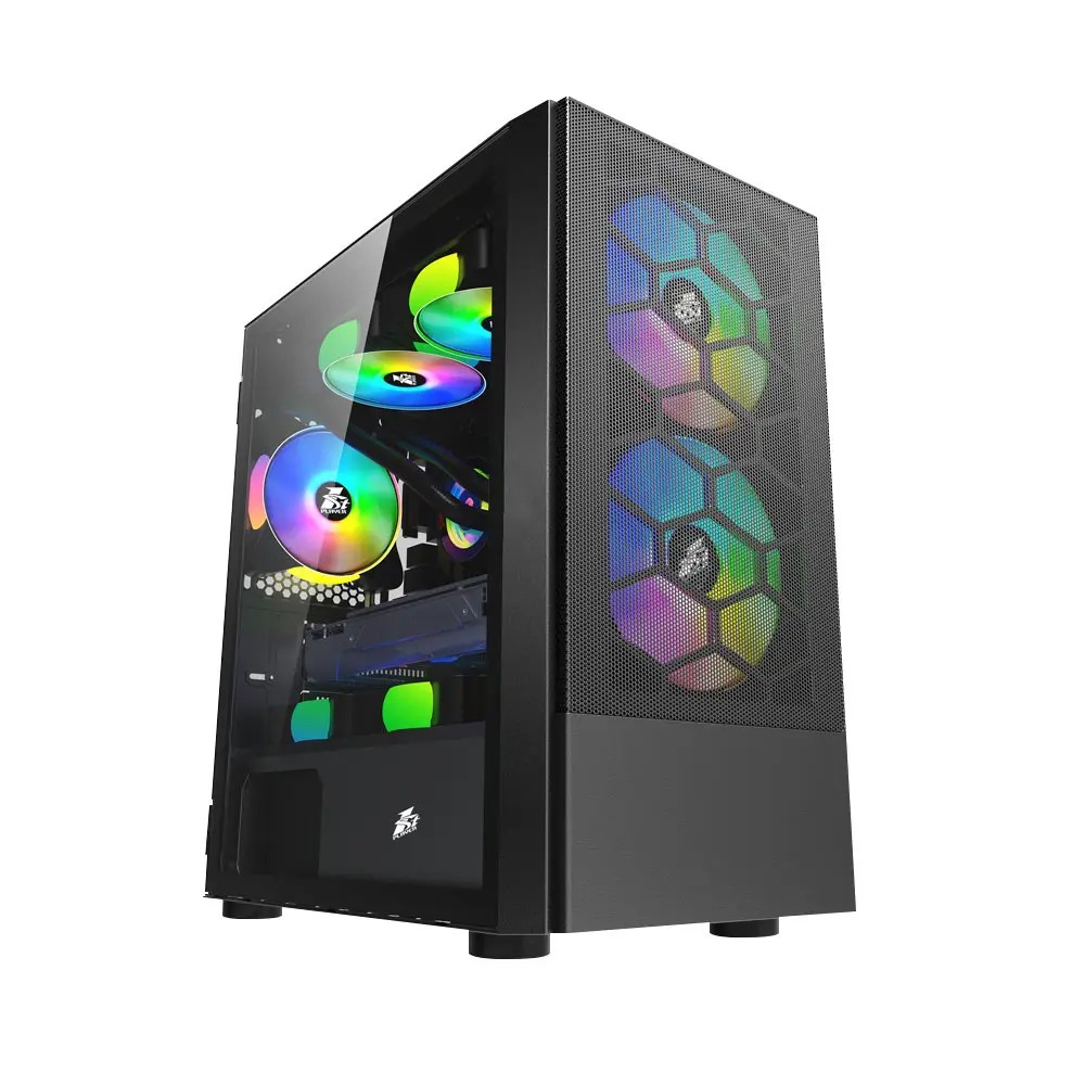 Carcasa 1stPLAYER Gaming X4-M, RGB, Mid-Tower, fara sursa, culoare neagra