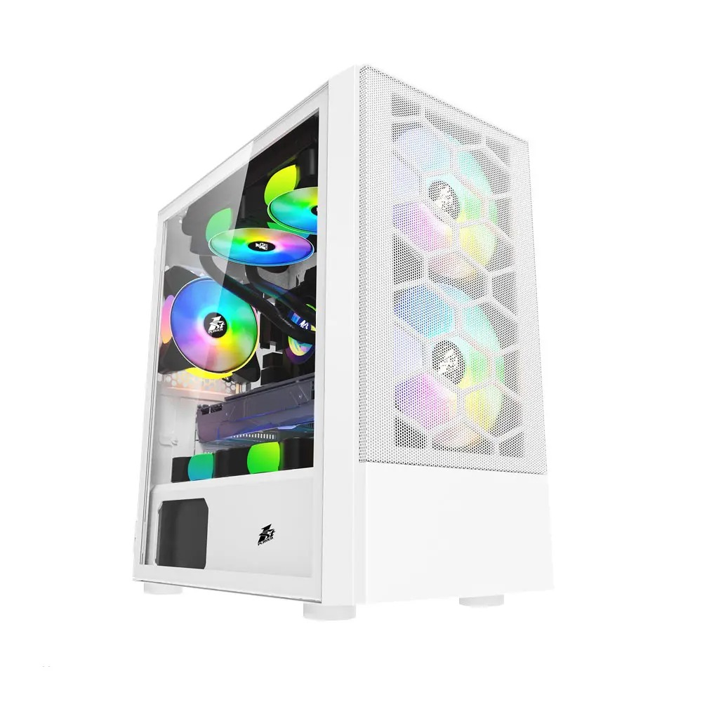 Carcasa 1stPLAYER Gaming X4-M, RGB, Mid-Tower, fara sursa, white