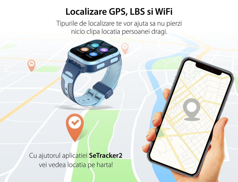 Ceas Smartwatch Pentru Copii Wonlex KT11 Pro cu Functie Telefon, Wi-Fi, Bluetooth, Apel Video, Camera – Roz & Alb, Cartela SIM Cadou