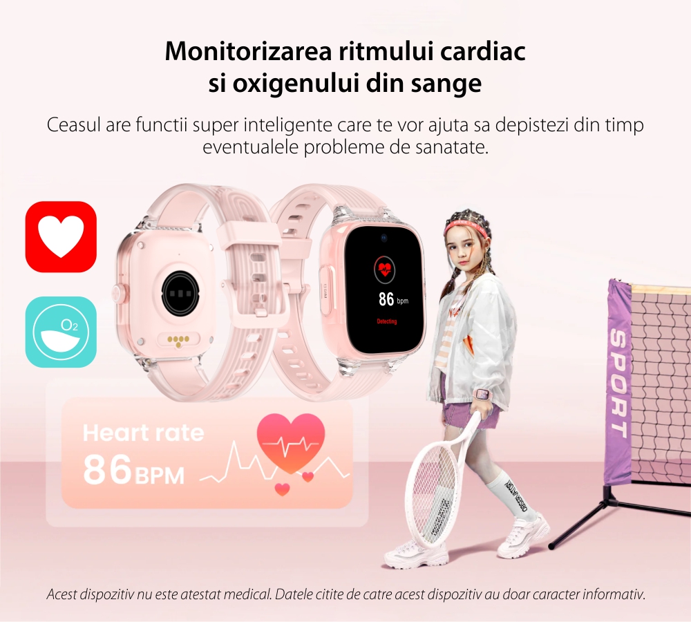 Ceas Smartwatch Pentru Copii LAGENIO K2 cu Functie Telefon, Android 8.1, Conexiune 4G, GPS, Tracker & Control Parental, Albastru